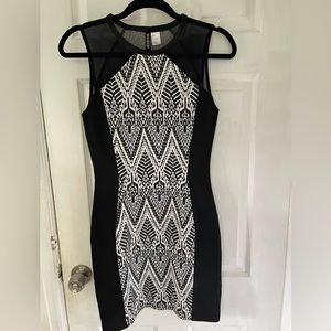 Black and white cocktail dress